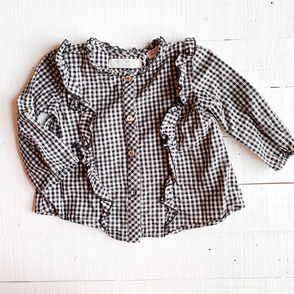 Zara plaid shirt size 9-12 months
